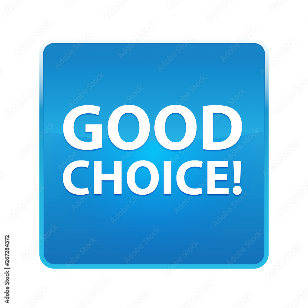Good Choice! shiny blue square button Good Choice! shiny blue square button