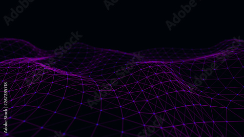 Structural connection of information. Data transfer in network connection. Abstract data background. 3D rendering.