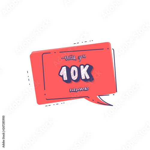 10k followers post. Vector template design.
