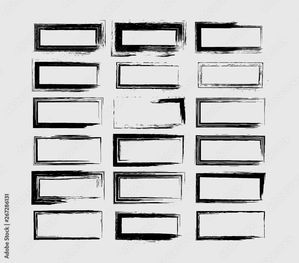 Set of black rectangle empy grunge frames. Vector illustration. Set of black rectangle empy grunge frames. Vector illustration.