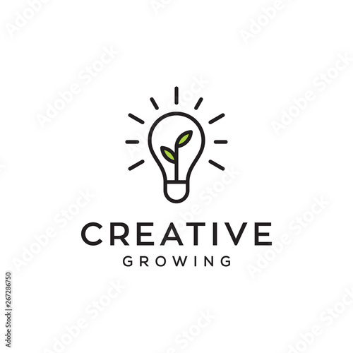 creative grow vector logo design