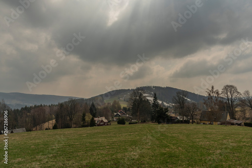 Landscape near Bublava ski slope village in Krusne mountains in west Bohemia