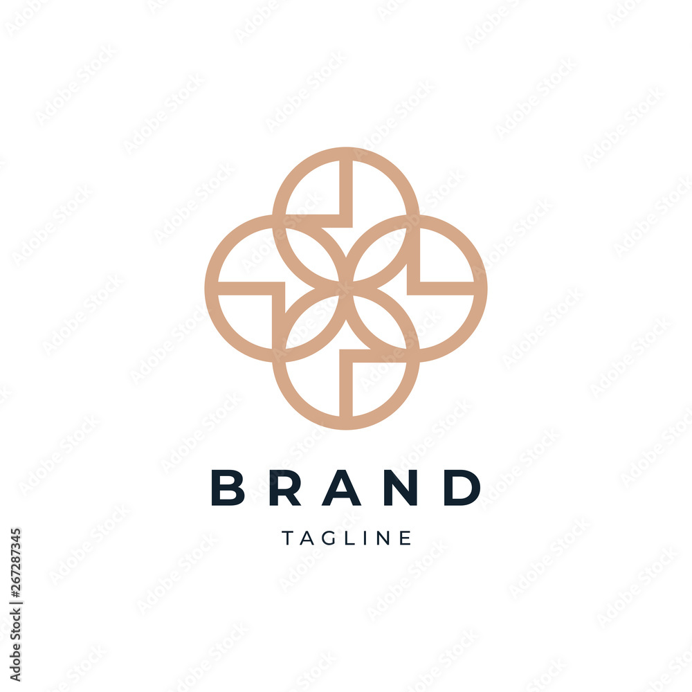 Abstract Circle Floral Logo Design Template