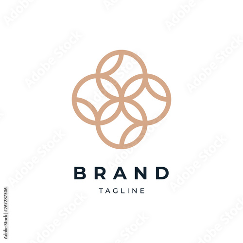Abstract Circle Floral Logo Design Template
