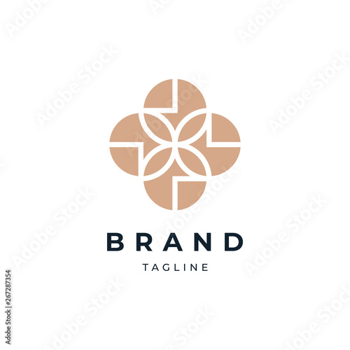 Abstract Circle Floral Logo Design Template