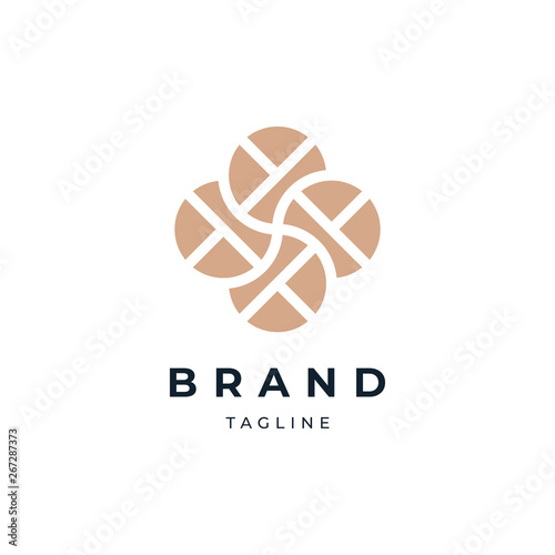 Abstract Circle Floral Logo Design Template