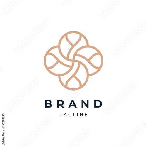 Abstract Circle Floral Logo Design Template