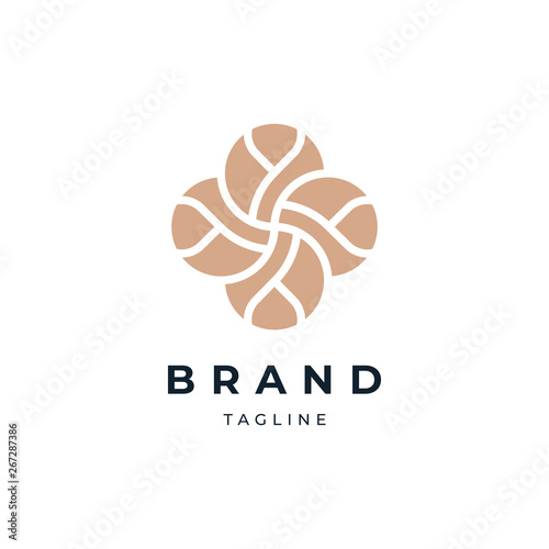 Abstract Circle Floral Logo Design Template
