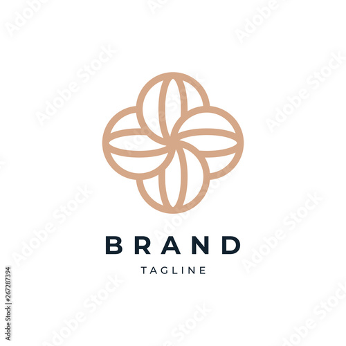 Abstract Circle Floral Logo Design Template