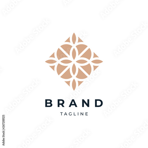 Abstract Circle Floral Logo Design Template