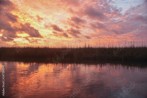 Sunrise Over Marsh on Edisto Island in South Carolina 