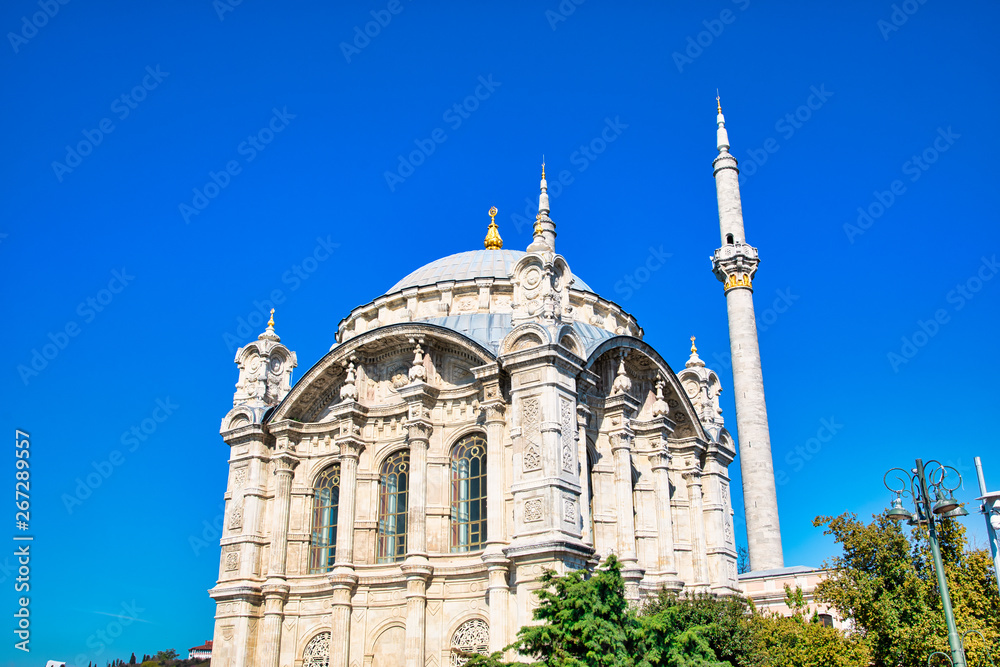 View of the Ortakoy Mosque in Istanbul City of Turkey. Historical Mosque at Bosphorus.