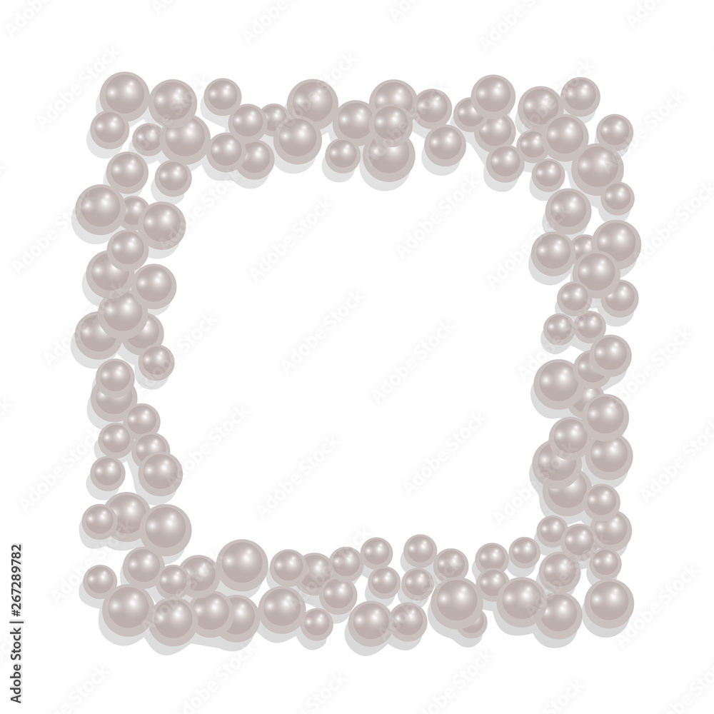 Square-shaped frame from a scattering of pearls, can be used for your photos or for the decoration of greeting cards, Vector EPS 10 illustration Square-shaped frame from a scattering of pearls, can be used for your photos or for the decoration of greeting cards, Vector EPS 10 illustration