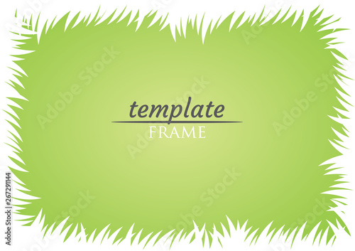 Template frame of grass - horizontal