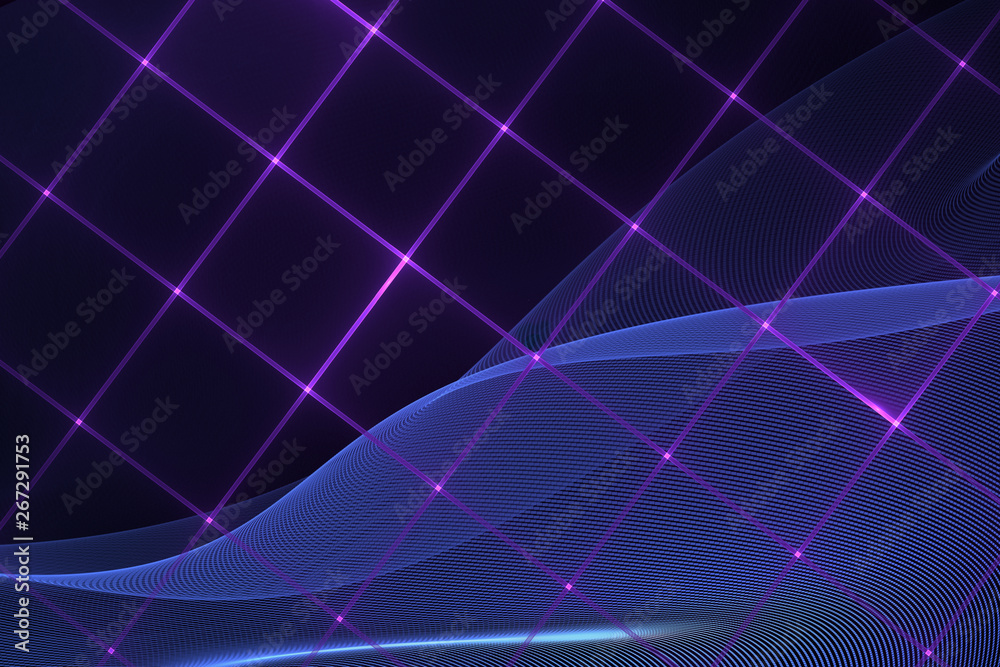 Modern abstract techno background. Information networks and data transfer. Energy in cyberspace.