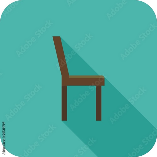 Chair Flat Long Shadow Icon