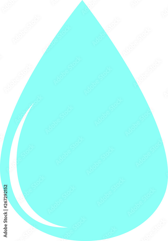 drop of blue liquid or water isolated on white background drop of blue liquid or water isolated on white background