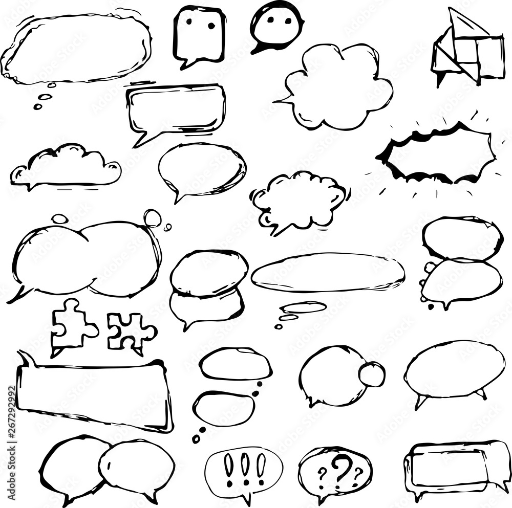 Fototapeta premium Dialogue boxes and balloons in different shapes.