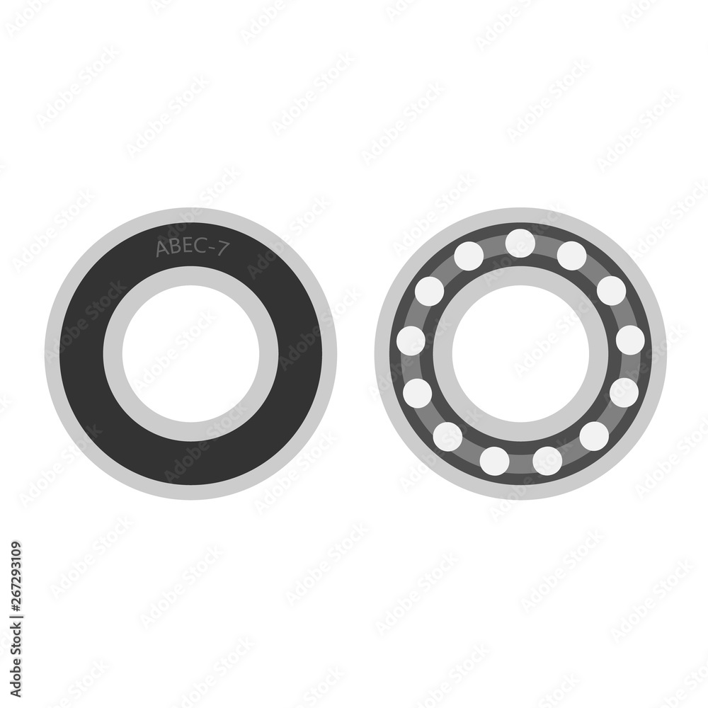 wheel roller skate cartoon flat vector bearing isolated on white wheel roller skate cartoon flat vector bearing isolated on white