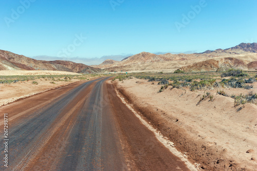 Road running through desert landscape  Atacama  Chile .