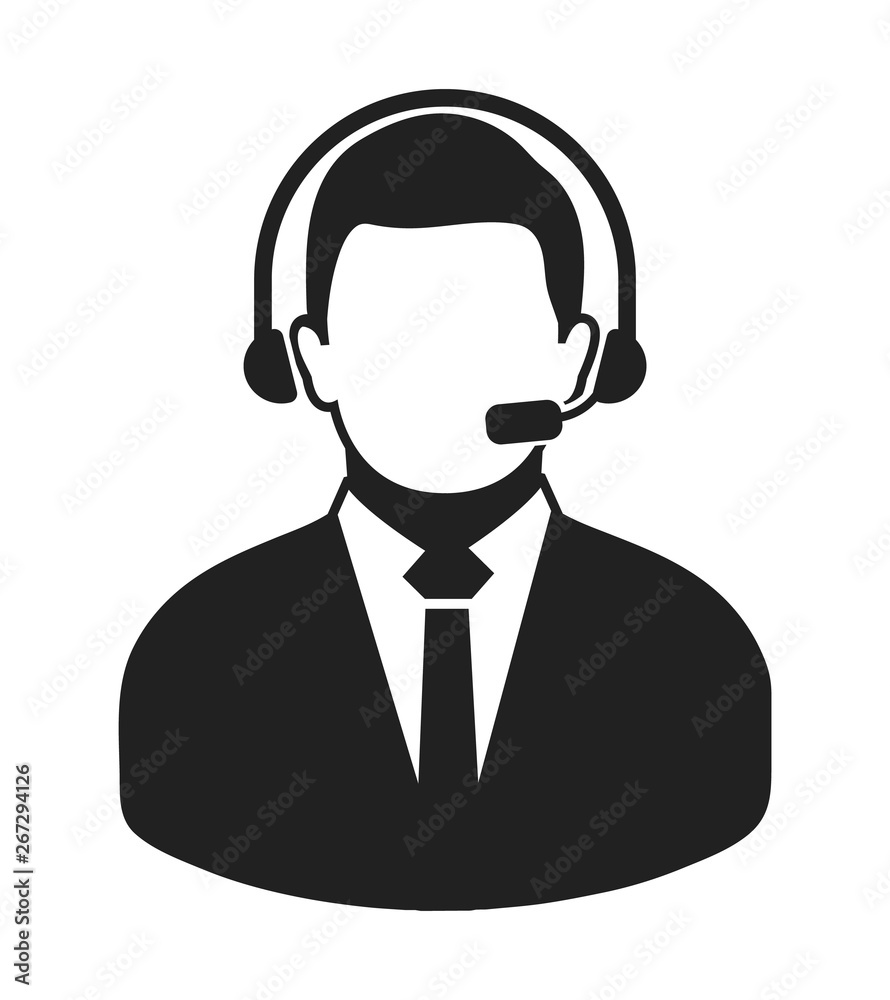Male Costumer service icon. Flat style vector EPS. Male Costumer service icon. Flat style vector EPS.
