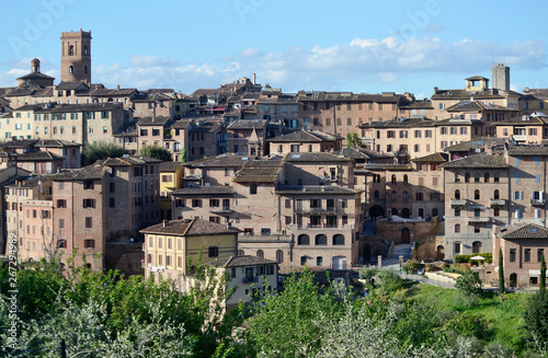 scenic view of Siena medieval town on a sunny spring day © Paolo