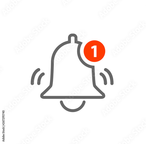 Notification Vector Icon of bell. Alarm alert message ring icon sign for notification