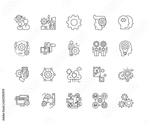 App developer line icons, linear signs, vector set, outline concept illustration