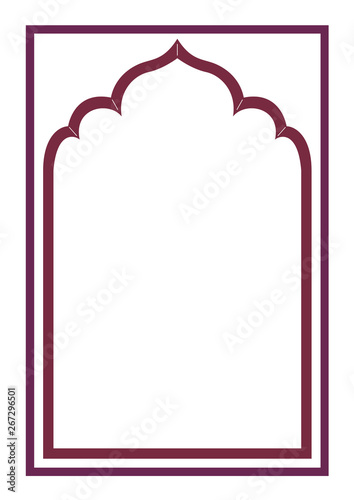 Indian frame on white background
