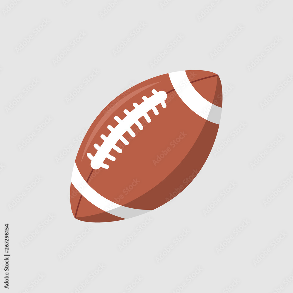 Vettoriale Stock Rugby ball vector icon. Football american league logo  isolated oval cartoon ball flat design | Adobe Stock