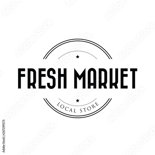 Fresh local market vector stamp