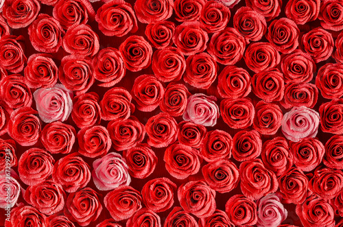 Many red and pink decorative roses background