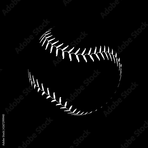 Baseball lace ball illustration isolated symbol. Vector baseball background sport design