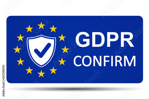 General Data Protection Regulation sign confirm – stock vector