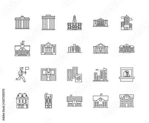Departament line icons, linear signs, vector set, outline concept illustration