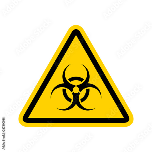 Bio hazard sign caution. Biological danger toxic symbol, virus risk, biohazard alert