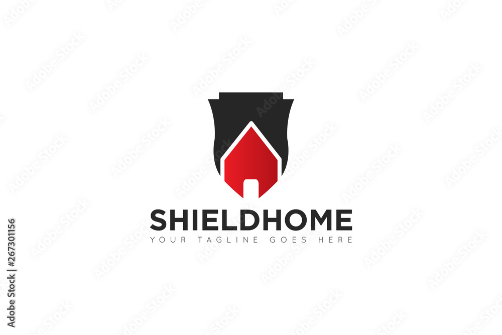 shield home logo and icon vector illustration design template