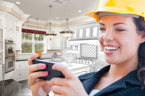 Female Contractor Using Sma...