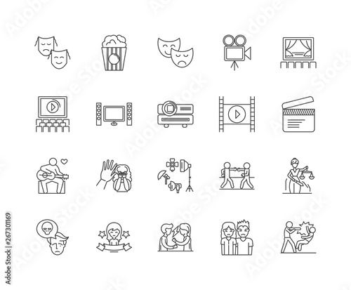 Drama line icons, linear signs, vector set, outline concept illustration