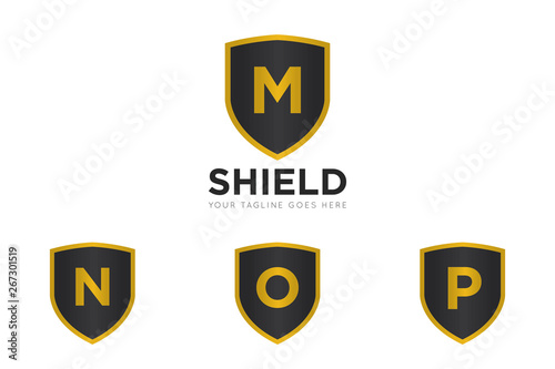 m letter  n letter  o letter  p letter shield logo and icon vector illustration design template