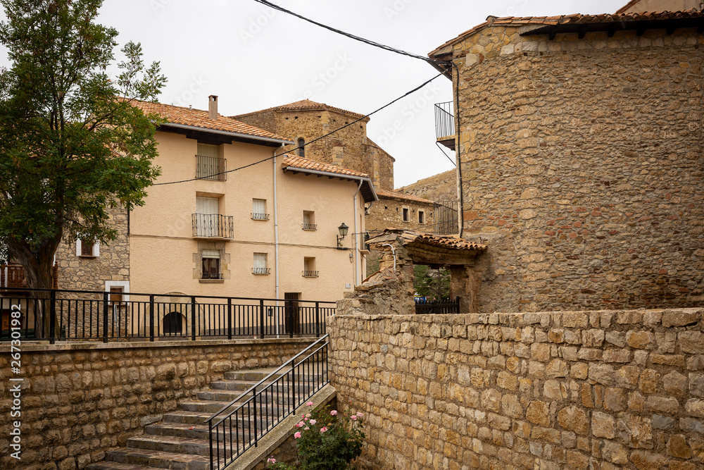 generic architecture in Villarroya de los Pinares, province of Teruel, Aragon, Spain