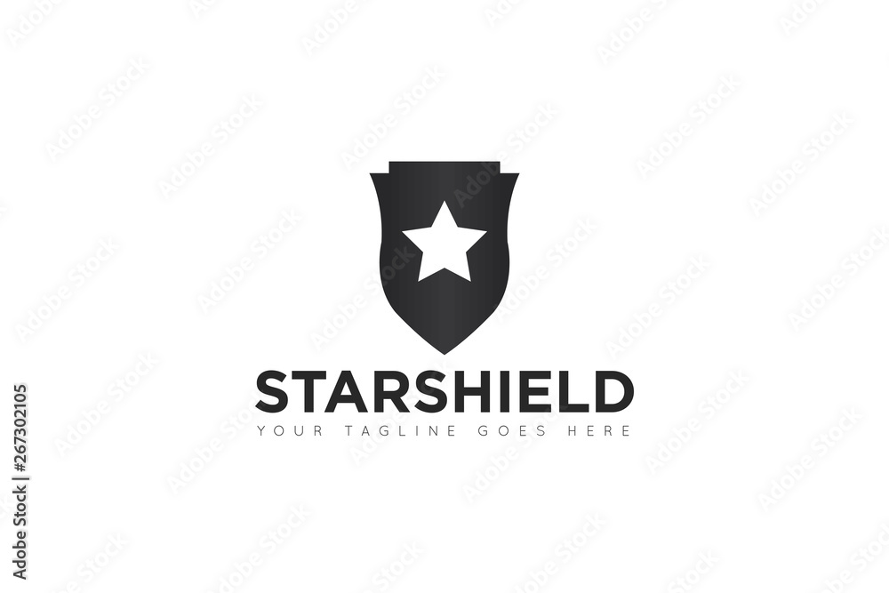 star shield logo and icon vector illustration design template