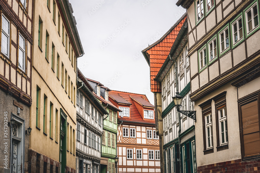 Obraz premium Fachwerkhäuser in Halberstadt