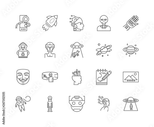 Fictioin and nonfiction line icons, linear signs, vector set, outline concept illustration