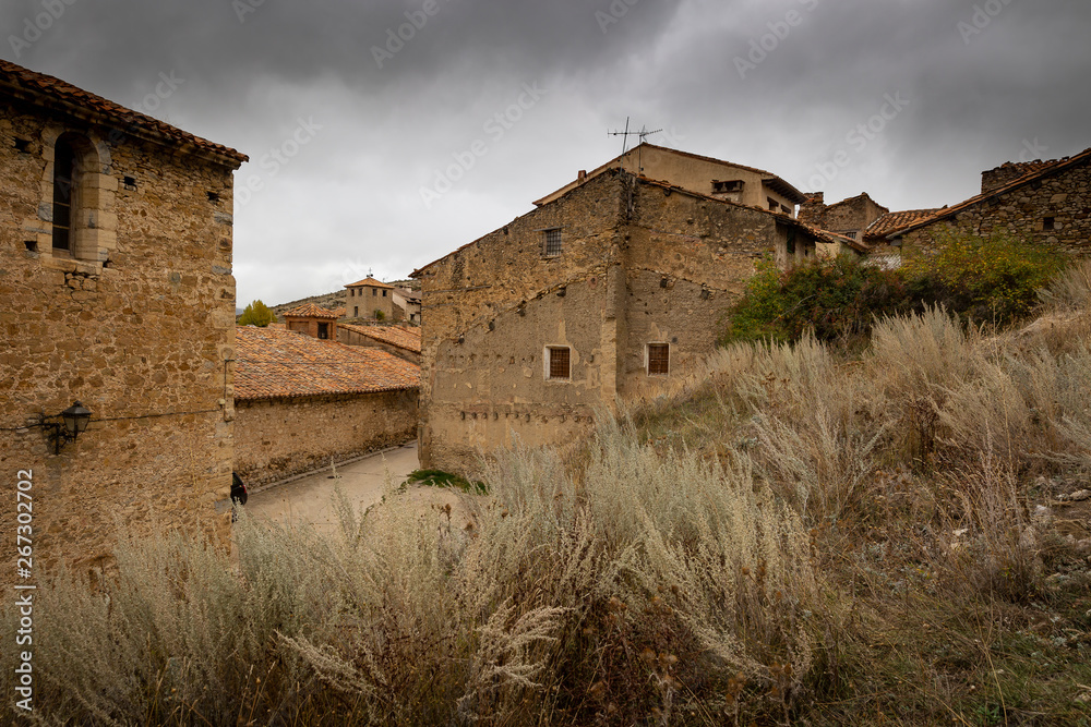old houses in Villarroya de los Pinares, province of Teruel, Aragon, Spain