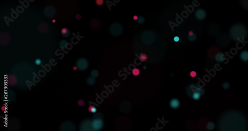 Dust particles. Abstract background of particles. Bokeh of lights on black background. 3d rendering