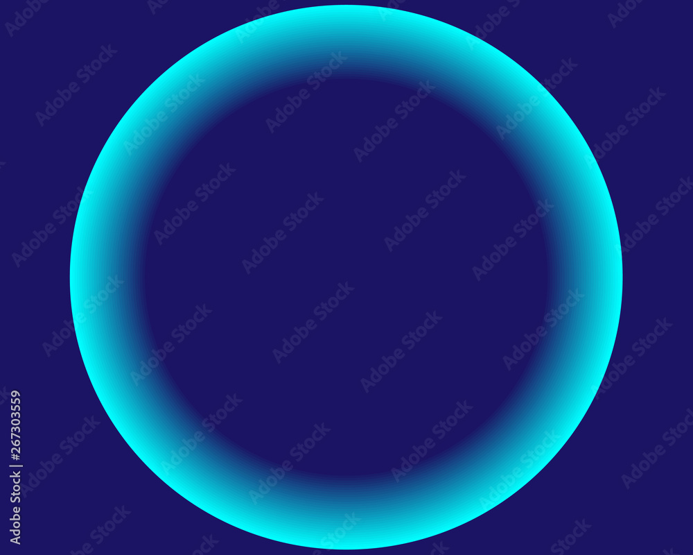 bright neon blue circle ball on white background Glowing futuristic lines in a dark space with a modern concept. Generics presentations. Vector layout EPS10. Advertising design of brochures, blurred