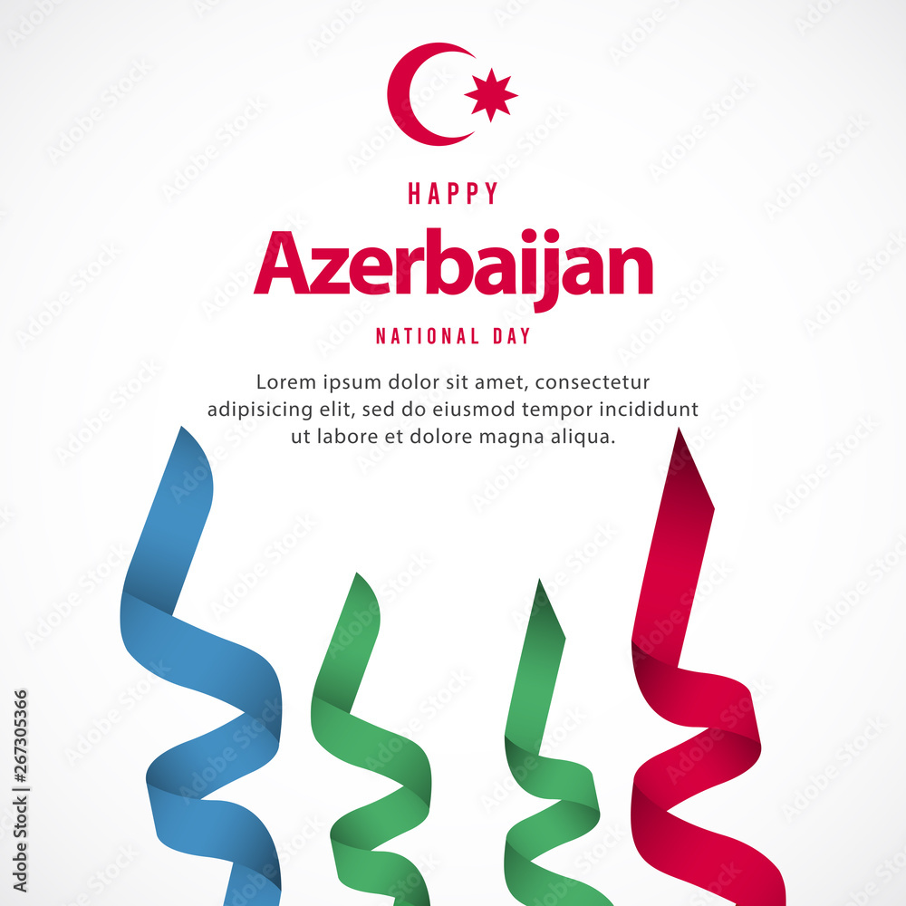 Fototapeta premium Azerbaijan independence day vector template. Design illustration for banner, advertising, greeting cards or print.