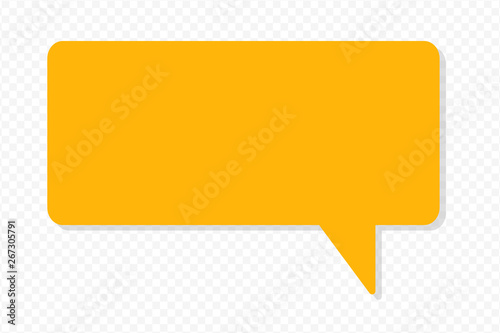 Blank Solid Orange Rectangular Shape Speech Bubble Copy Space with Shadow Design business Empty template isolated Minimalist graphic layout template for advertising