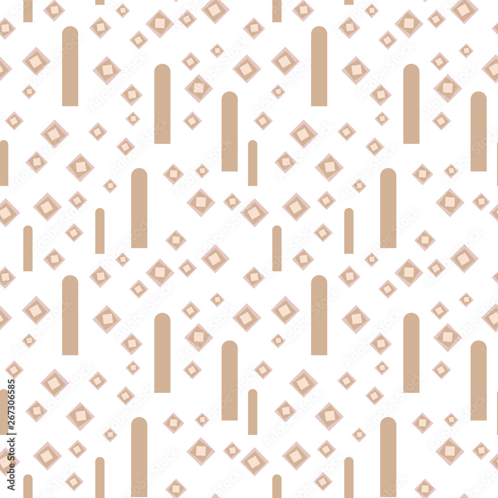 Light geometric vector seamless pattern with pale brown coffee fine rhombuses and vertical stripes on a white background. Light geometric vector seamless pattern with pale brown coffee fine rhombuses and vertical stripes on a white background.